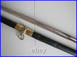 Pre-WWII Horstmann Model 1852 USN US Navy-Naval Officers Etched Sword withScabbard