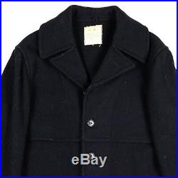 Pre-ww2 Dark Blue Wool Usn Navy Pea Coat Mackinaw Workwear 1935 Phila Qm Depot