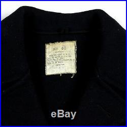 Pre-ww2 Dark Blue Wool Usn Navy Pea Coat Mackinaw Workwear 1935 Phila Qm Depot