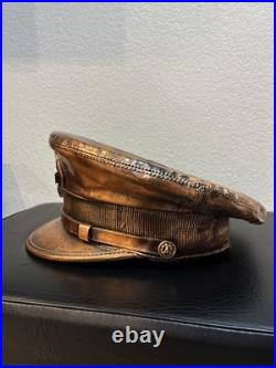 Profesionally Bronzed Service Warn US Navy Officer Cap