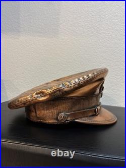 Profesionally Bronzed Service Warn US Navy Officer Cap