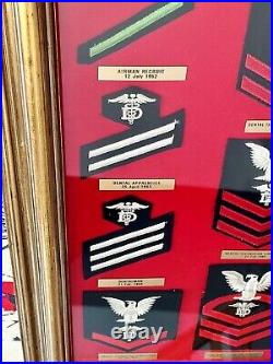 Professionally Framed US Military Naval Reserve Captain Display Case Medals