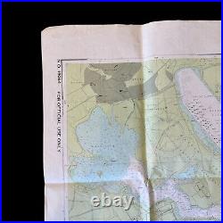 RARE! 1972 U. S. Navy Pearl Harbor FORD ISLAND U. S. Military Battleship Sub Map