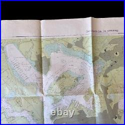 RARE! 1972 U. S. Navy Pearl Harbor FORD ISLAND U. S. Military Battleship Sub Map