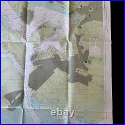 RARE! 1972 U. S. Navy Pearl Harbor FORD ISLAND U. S. Military Battleship Sub Map