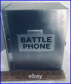 RARE HEAVY DUTY US NAVY SHIP SUBMARINE STAINLESS STEEL BATTLE PHONE BOX With LATCH