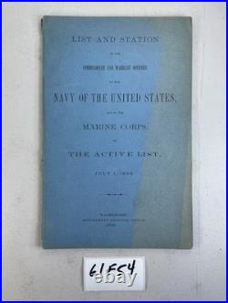 RARE Navy List And Station United States To July 1896 Book US USN Marines 61F54