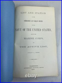 RARE Navy List And Station United States To July 1896 Book US USN Marines 61F54
