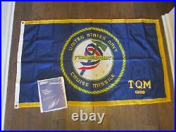RARE TOMAHAWK CRUISE MISSILE UNITED STATES NAVY TQM 1990 FLAG (3x5)+USBI BINDER
