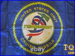RARE TOMAHAWK CRUISE MISSILE UNITED STATES NAVY TQM 1990 FLAG (3x5)+USBI BINDER