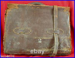 RARE U. S. N. United States Navy Numbered Leather Courier Bag Satchel Briefcase