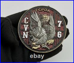 RARE USS Ronald Reagan CVN-76 Navy Presentation Challenge Coin Eagle Design, 3