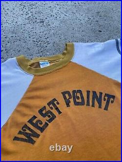 RARE Vintage 70s West Point Military Academy Shirt Blue Bar Champion Tag