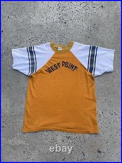 RARE Vintage 70s West Point Military Academy Shirt Blue Bar Champion Tag