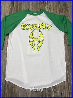 RARE Vintage Soulfly Band 2000 Blue Grape Double Sided Shirt XLarge Made in USA