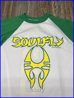 RARE Vintage Soulfly Band 2000 Blue Grape Double Sided Shirt XLarge Made in USA