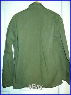 RARE Vtg-WW2 WWII USN Herringbone P41 HBT-Utility Shirt Jacket- NAVY