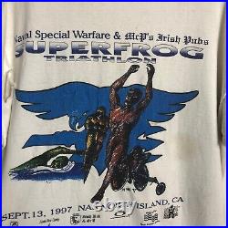 RARE vtg'97 US Naval Special Warfare Triathlon t-shirt L Moki Martin Graphics