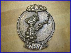 RVAH-1 UNITED STATES NAVY Old Embossed Brass Plaque Paperweight Attack Squadron