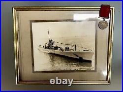 Rare 1929 US Navy Submarine Signed Named Medal With Original Photo