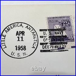 Rare 1958 Little America, Antarctica Us Navy Operation Deep Freeze Cover To Mn