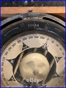 Rare! Antique U. S. Navy Ships Compass 8 by ES Ritchie Boston in Lionel Box