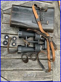 Rare Complete Kriegsmarine German U Boat binoculars with case 7x50 Leitz BEH