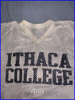 Rare Ithaca College Champion Vintage Sports Jersey White/Navy Shirt XL 80s