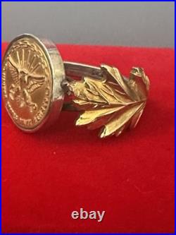 Rare One of a kind USN Nurse Corps Retired Sterling and Gold Ring Custom Made