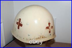 Rare Original WW2 USN Gray Painted M1 Helmet withWhite Medic Liner Set, Named