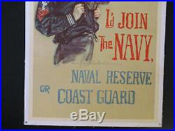 Rare Original Wwi Christy Poster Gee I Wish I Were A Man I'd Join The Navy