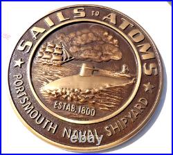 Rare SAILS to ATOMS plaque sign PORTSMOUTH NAVAL SHIPYARD sail ship submarine