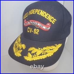 Rare The Corps USS Independence CV-62 Cap Hat Don't Tread On Me Vintage USA Snap