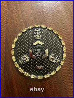 Rare US Navy Challenge Coin USN 125 Khaki Ball 2017 Admit One Selected Accepted