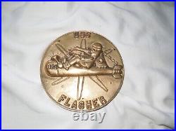 Rare USS FLASHER SSN 613 US Navy NUCLEAR SUBMARINE Solid Heavy Brass Plaque