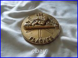 Rare USS FLASHER SSN 613 US Navy NUCLEAR SUBMARINE Solid Heavy Brass Plaque