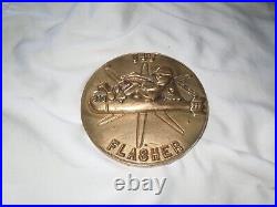 Rare USS FLASHER SSN 613 US Navy NUCLEAR SUBMARINE Solid Heavy Brass Plaque