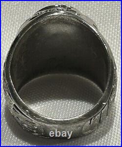 Rare Vintage Sterling Silver Rhodium USN Navy Pride Ring 1950's Korean War