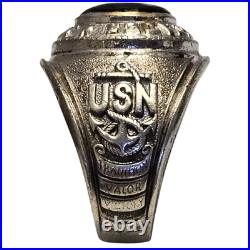 Rare Vintage Sterling Silver USN Navy Pride Ring 1950's Korean Warsz10.75