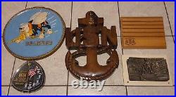 Rare Vintage United States Navy Seabee Plagque Wall Mount Decor