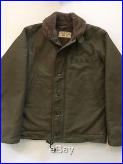 Rare Vintage WW2 1940s USN N-1 Deck Jacket Mint Condition Size 36