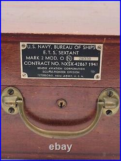 Rare WWII US Navy Bureau Ships Mark 2 Sextant by Pioneer Div. Bendix Aviation