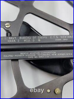 Rare WWII US Navy Bureau Ships Mark 2 Sextant by Pioneer Div. Bendix Aviation