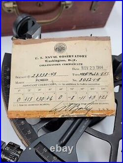 Rare WWII US Navy Bureau Ships Mark 2 Sextant by Pioneer Div. Bendix Aviation