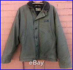 Rare Ww2 Usn Us Navy N1 Deck Jacket First Model Dated 1944 D Day Normandy