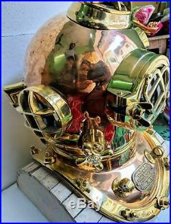 Royal U. S Navy Mark V Solid Copper Brass Heavy Diving Divers Helmet Solid Style