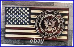 Rustic U. S. Navy Wooden Flag Navy Military Veteran Medium 9.25x17.25
