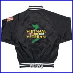 SEABEES WE BUILDWE FIGHTCAN DO SATIN JACKET with Flag. Officially Licensed