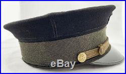 STELLAR WW1 US Navy Naval Officer Visor Hat! Blue Cover! EXCELLENT Condition