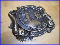SUBMARINE SQUADRON SIX UNITED STATES NAVY Brass Bronze Plaque US ATLANTIC FLEET
